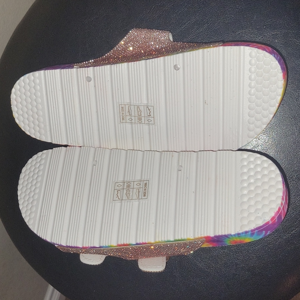 Shein Rhinestone Tie-Dye Footbed Slide Sandals - Picture 5 of 8